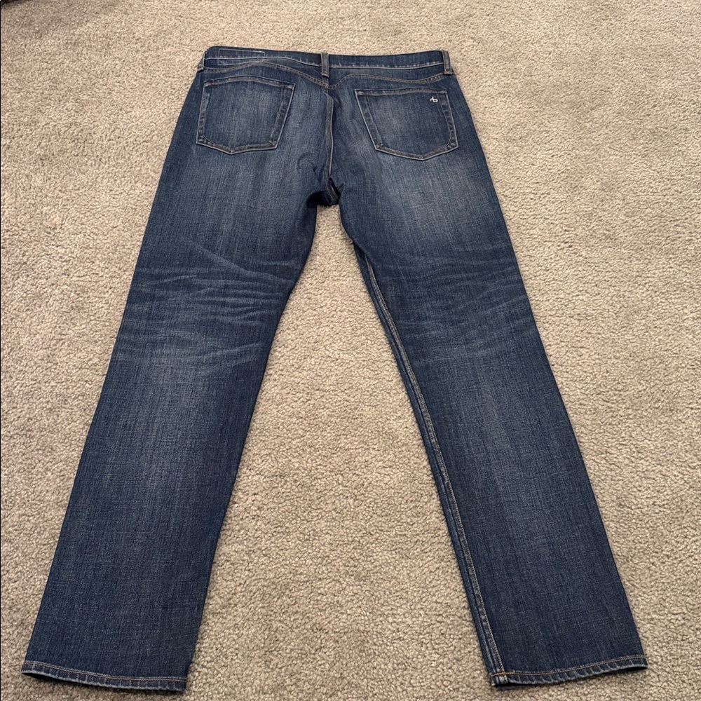 rag & bone Men's Dark Blue Straight Jeans - Picture 5 of 6